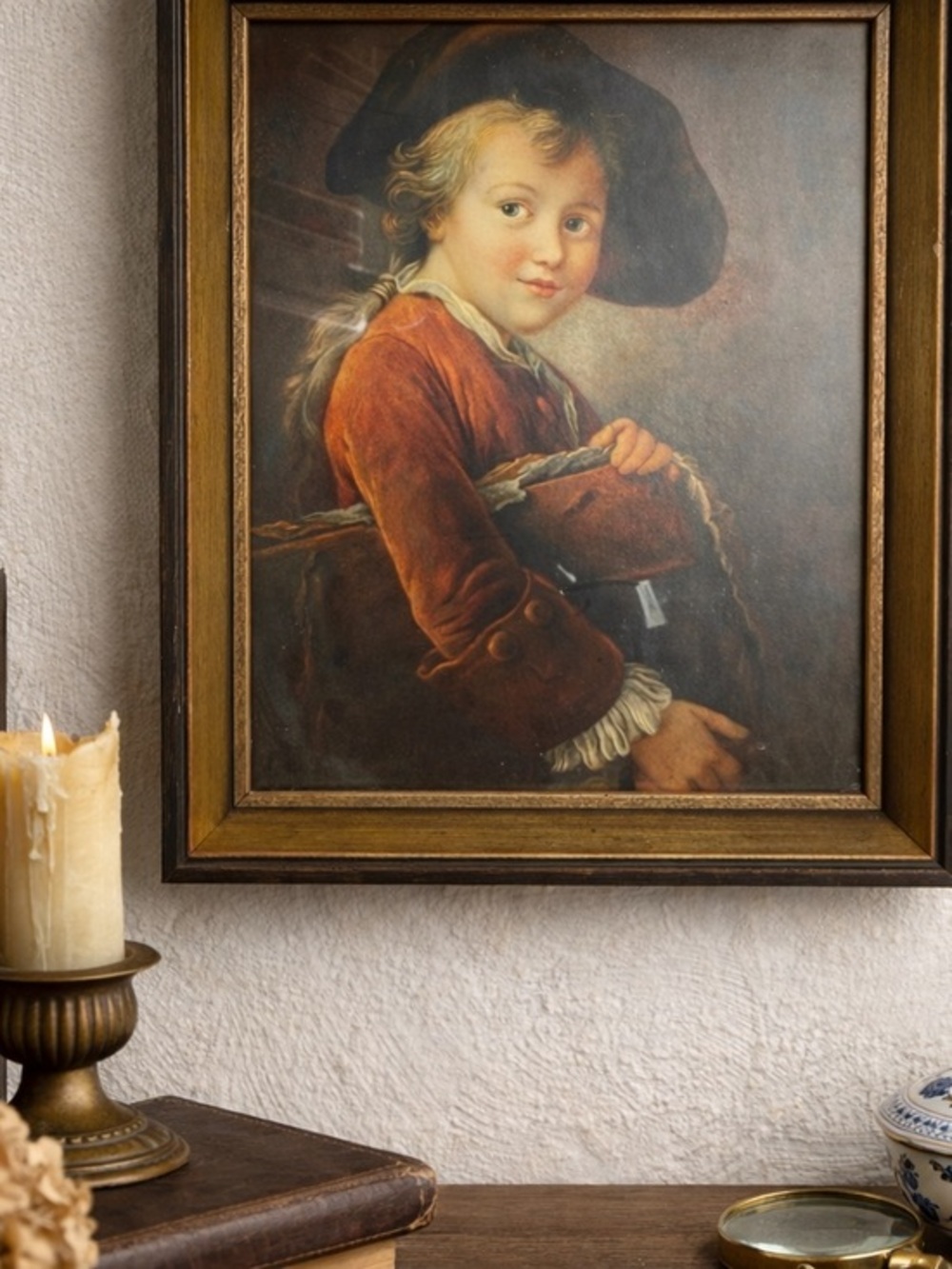 Vintage French Print Wall Art Boy The Scholar François-Hubert Drouais print